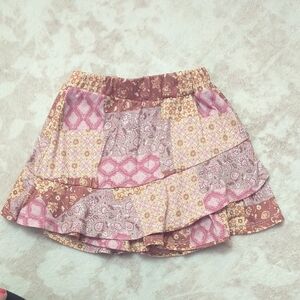 btween Pink and Brown Patchwork Skort